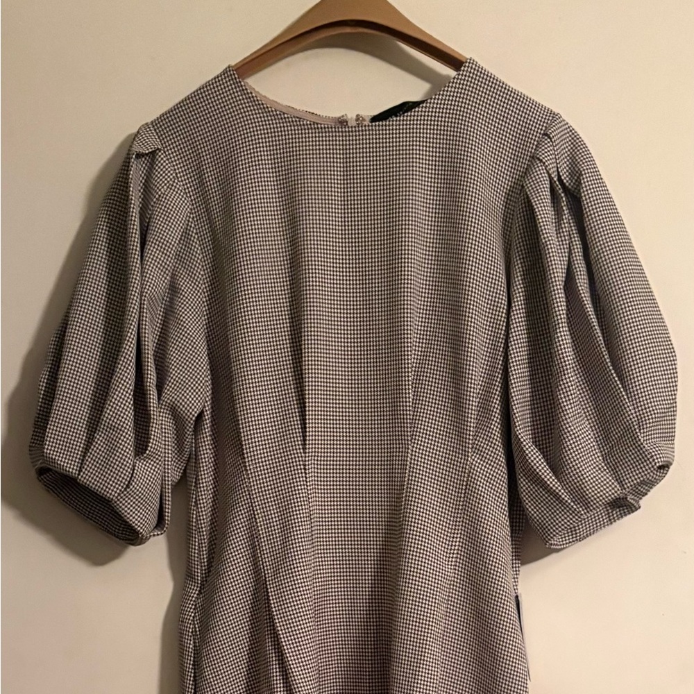 Nordstrom Houndstooth Puff Sleeve Dress